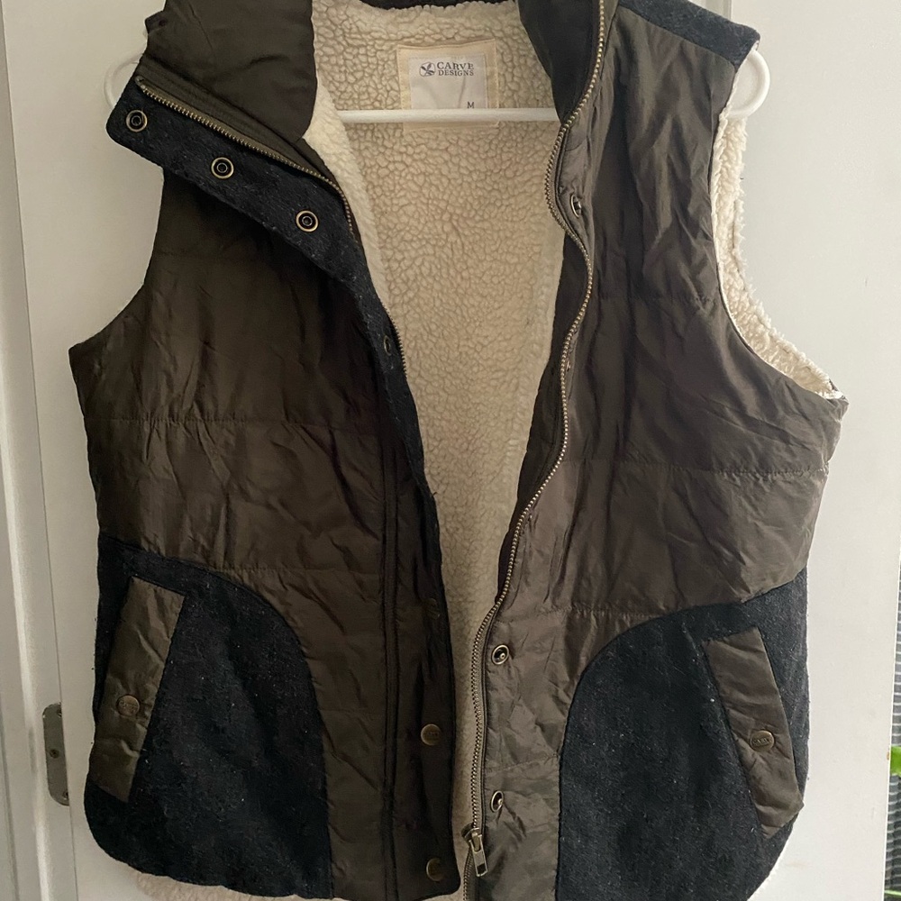 Carve Designs Olive and Black Vest
